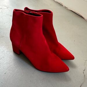 Elegant Red Ankle Boots